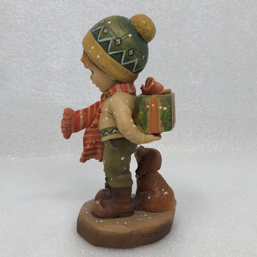 ANRI Tis The Season Hand Carved Figurine by Sarah Kay 6.5” 1993/2000 Italy - Picture 4 of 14